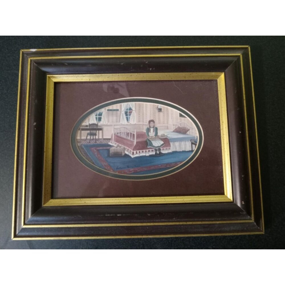 “Anne’s New Home” Folk Art Painting – Rustic Cottage Wall Décor Wall Accent Art